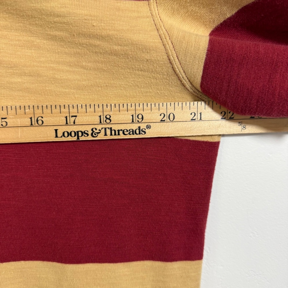 Tailgate Rugby Shirt Yellow Burgundy Striped Preppy Collegiate Heritage Polo M - Picture 13 of 15
